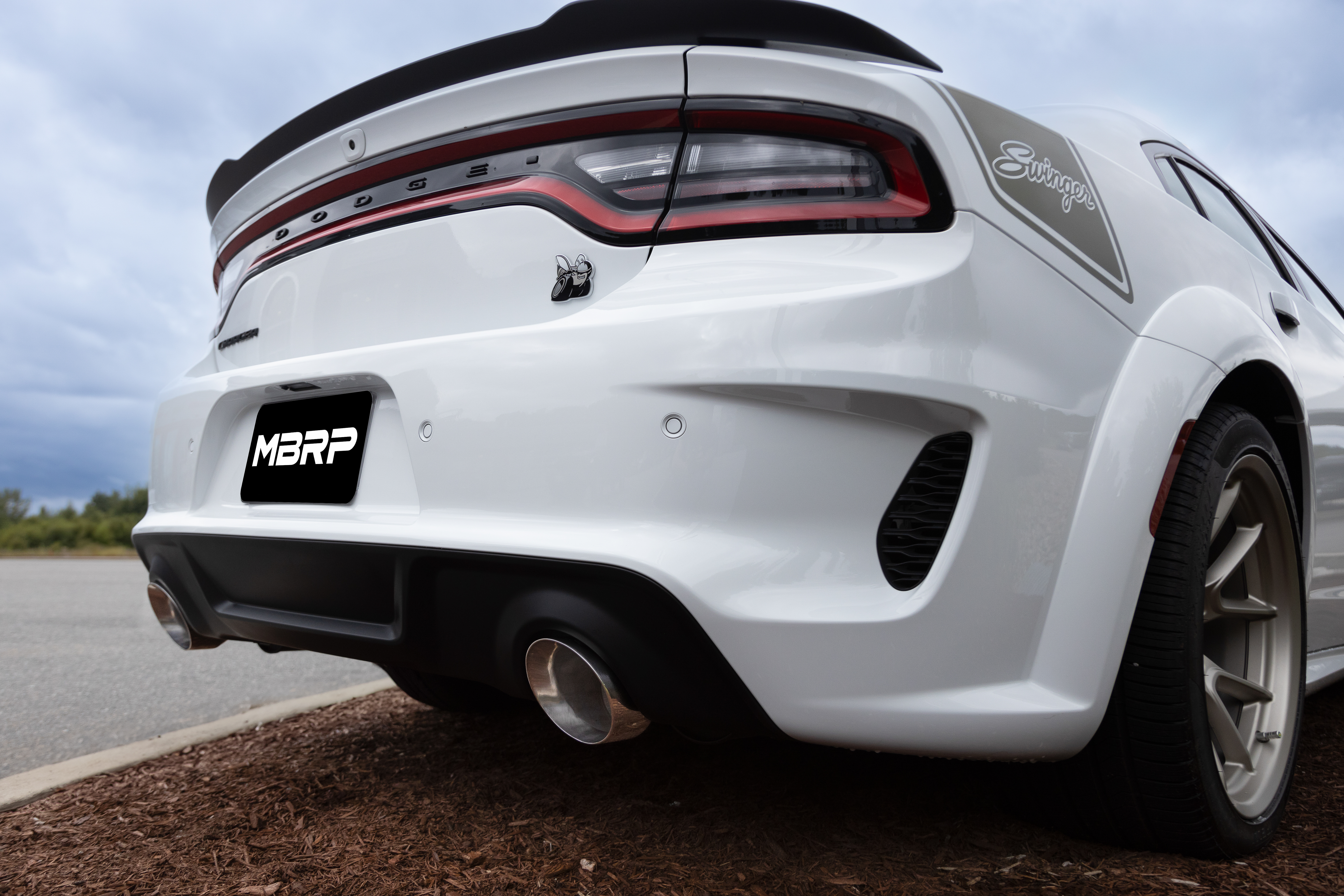 MBRP Exhaust 5in. OD, SEC 70 Inlet, 7.7in. In Length, Dual Wall, Angle Cut, Tip Pairs.